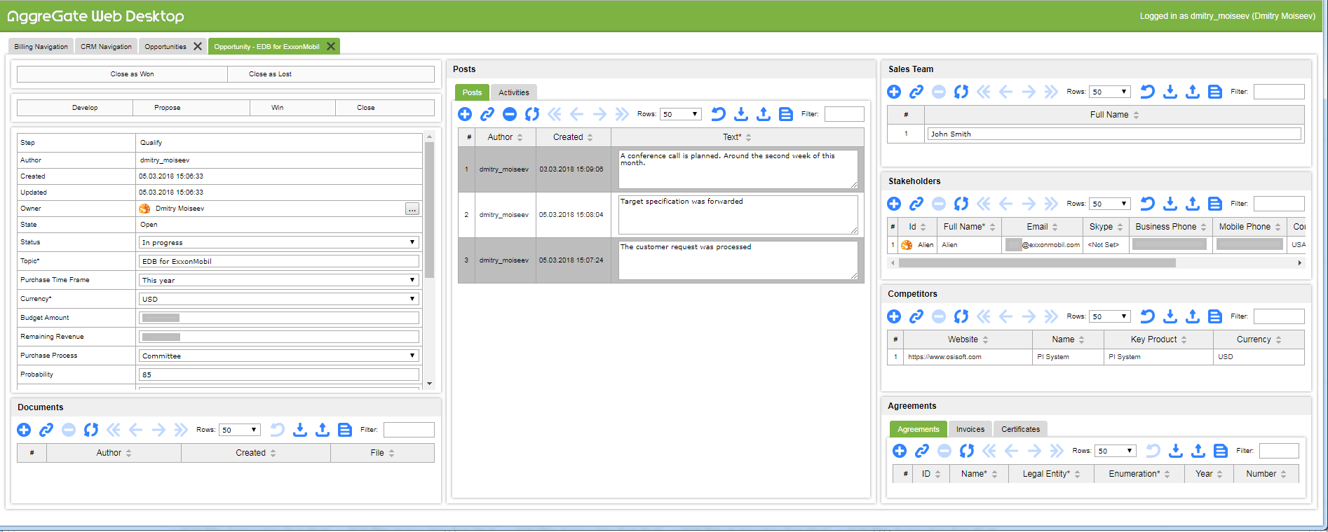 AggreGate CRM System